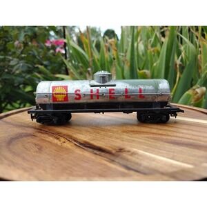 Tyco Shell Oil Gas Tank Car Tanker Chrome Silver Route Scale Model Train Railway